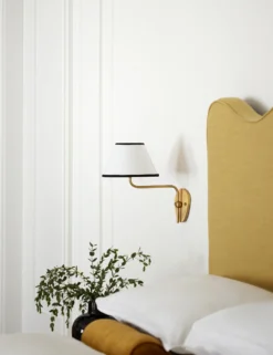 Magdalene Single Sconce -Home Decor Sale BedroomIILightingVignettes StripeShade GoldBase SITECROP