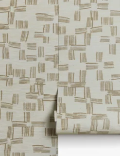 Crossmarks Grasscloth Wallpaper By Élan Byrd