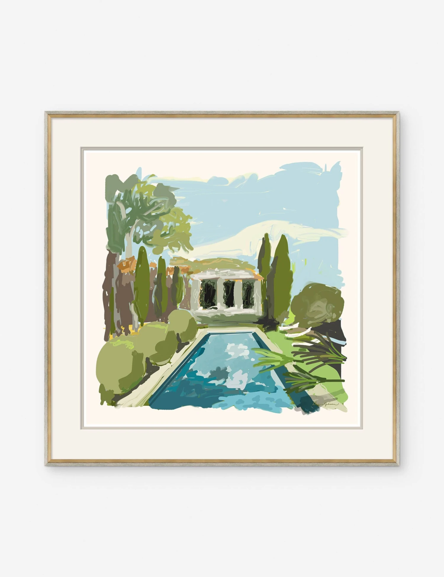 Pool House Print By Dana Gibson 1 Pool House Print By Dana Gibson