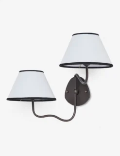 Magdalene Double Sconce -Home Decor Sale MagdaleneDoubleSconceBronze BlackRimShade 12754