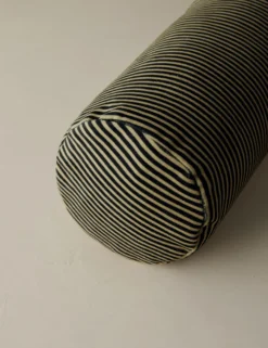 Striped Velvet Long Bolster Pillow By Sarah Sherman Samuel -Home Decor Sale StripedVelvetLongBolsterPillow BlackandSandbySarahShermanSamuel A0655814B1188 Product scaled