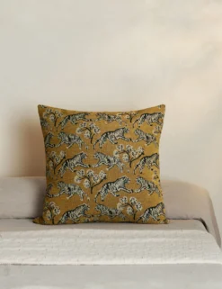 Tiger Pillow By Sarah Sherman Samuel -Home Decor Sale TigerPillowbySarahShermanSamuel Gold A0655808B StudioLifestyle scaled